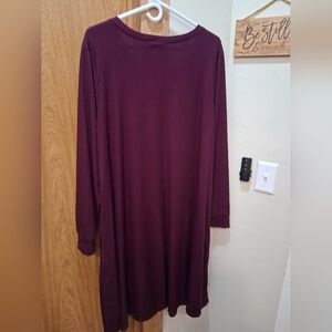 LuLaRoe Burgundy Long Sleeve Dress